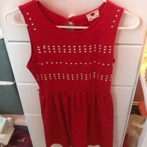 Women’s red dress.